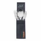 Esbit dreiteiliges Titan Besteck mit Karabiner und Tasche