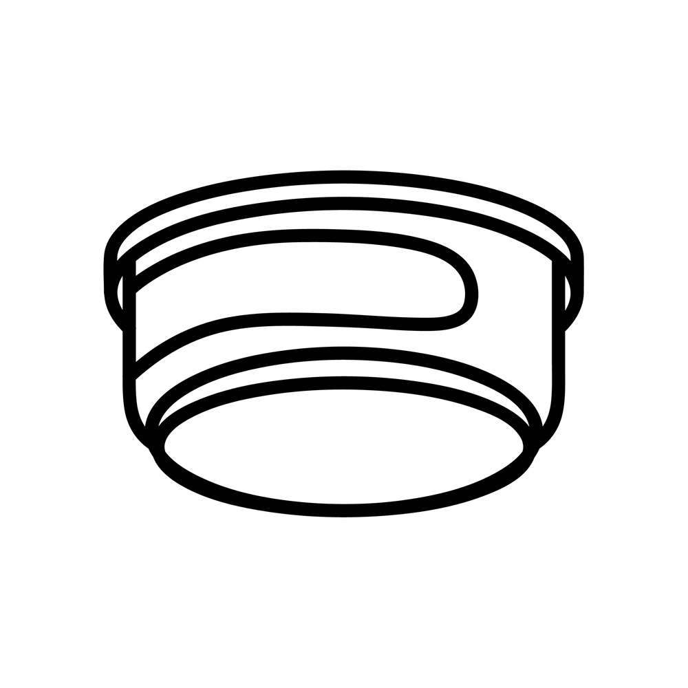 Esbit Icon in Schwarz zeigt den Deckel vom Spirituskochset für 985 ml mit Klappgriffen als Piktogramm.