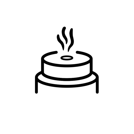 Esbit Icon in Schwarz zeigt den Druckablassknopf als Piktogramm.