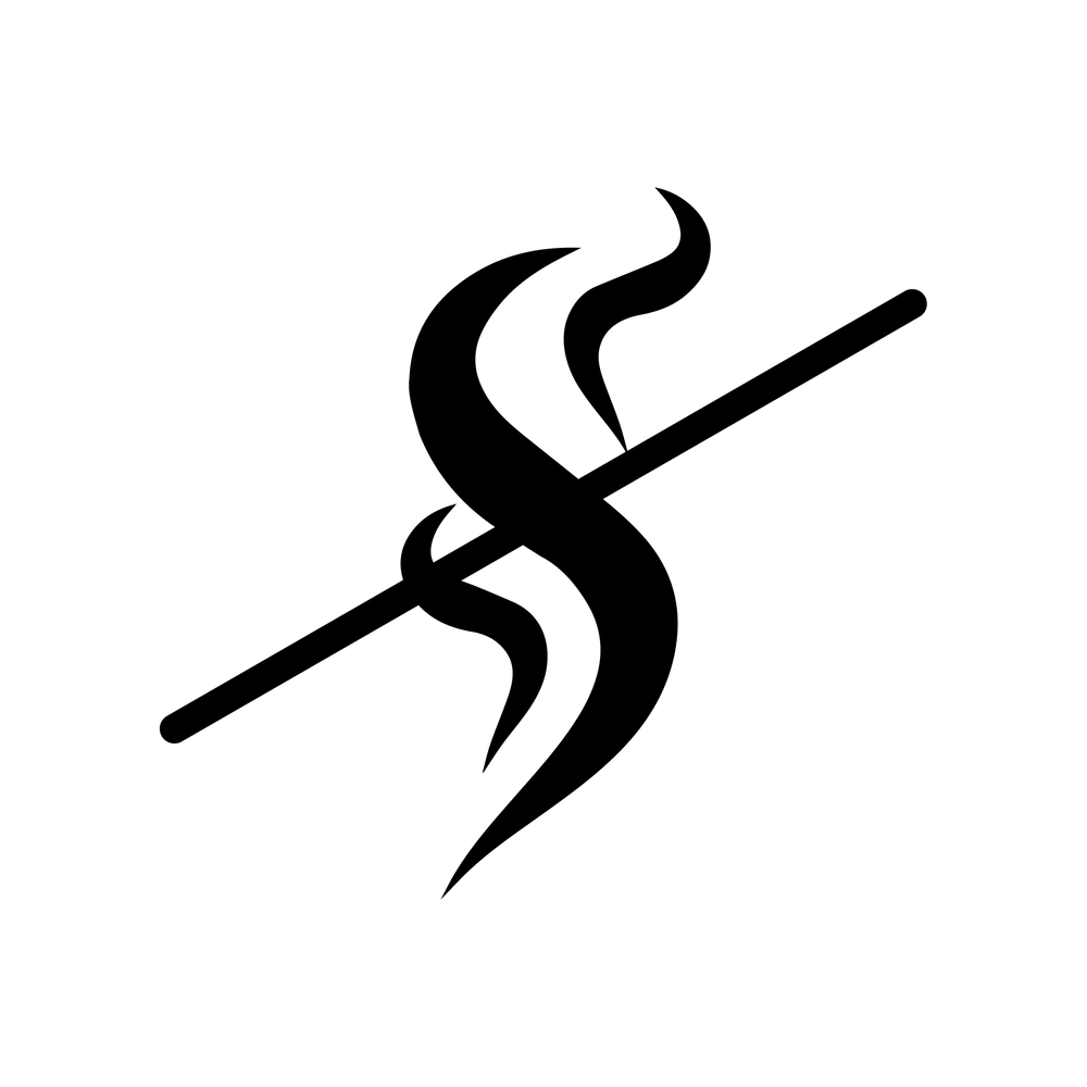 Esbit Icon in Schwarz zeigt Rauch, der durchgestrichen ist, als Piktogramm.