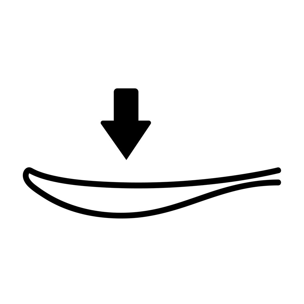 Esbit Icon in Schwarz zeigt Löffeltiefe an.