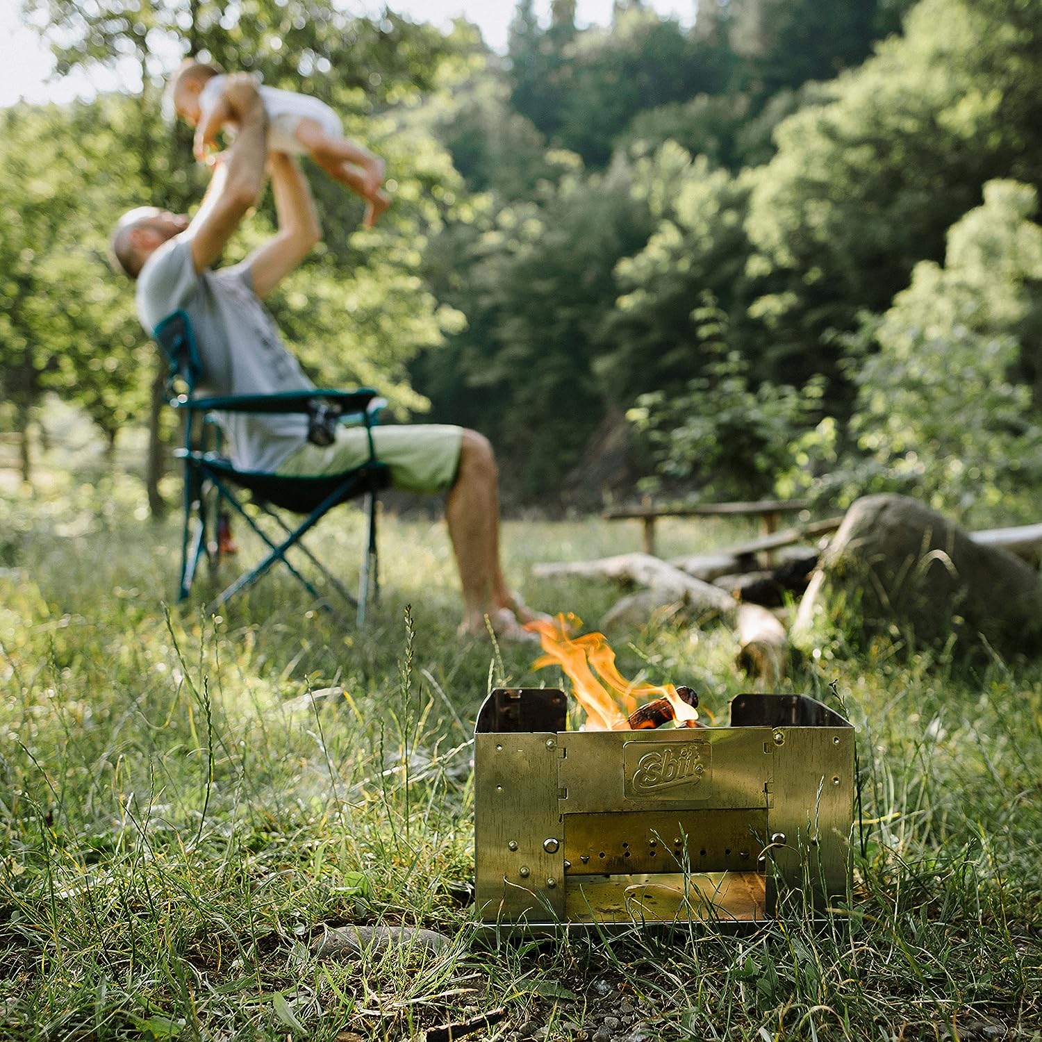 Esbit Holzkohlegrill Edelstahl aus Edelstahl in Natur