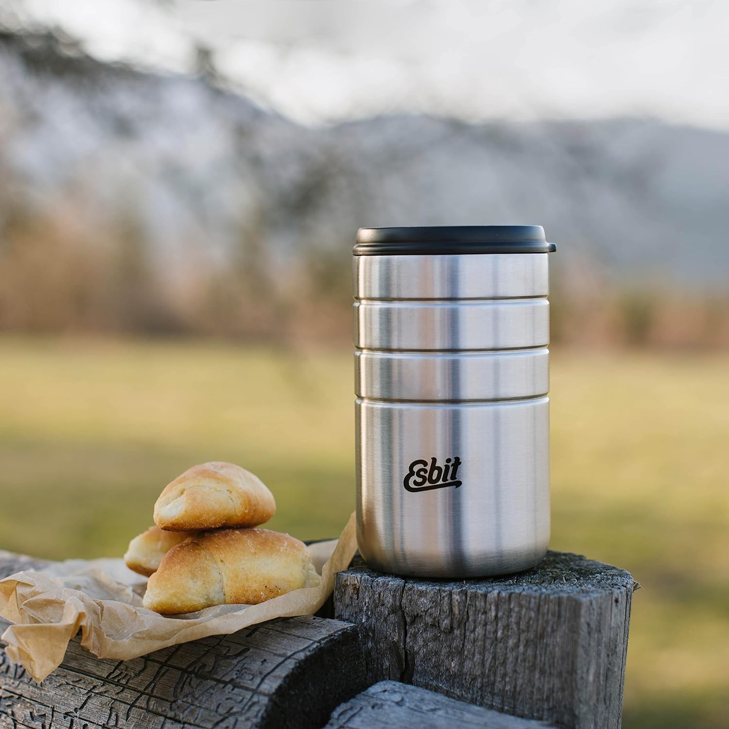 Esbit MAJORIS Thermo Kaffeebecher mit Trinköffnung Edelstahl 280 ml beim Frühstück