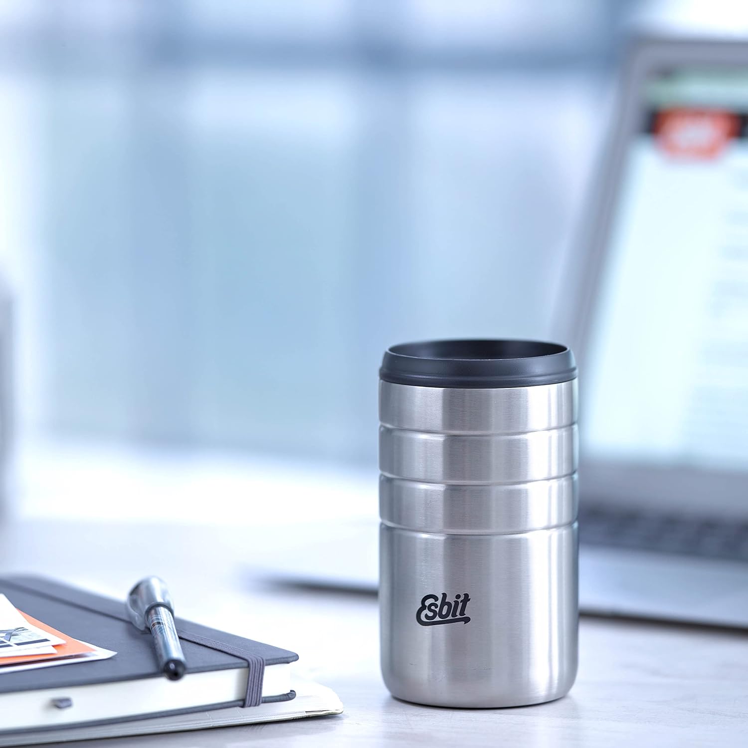 Esbit MAJORIS Thermo Kaffeebecher mit Trinköffnung Edelstahl 280 ml im Büro