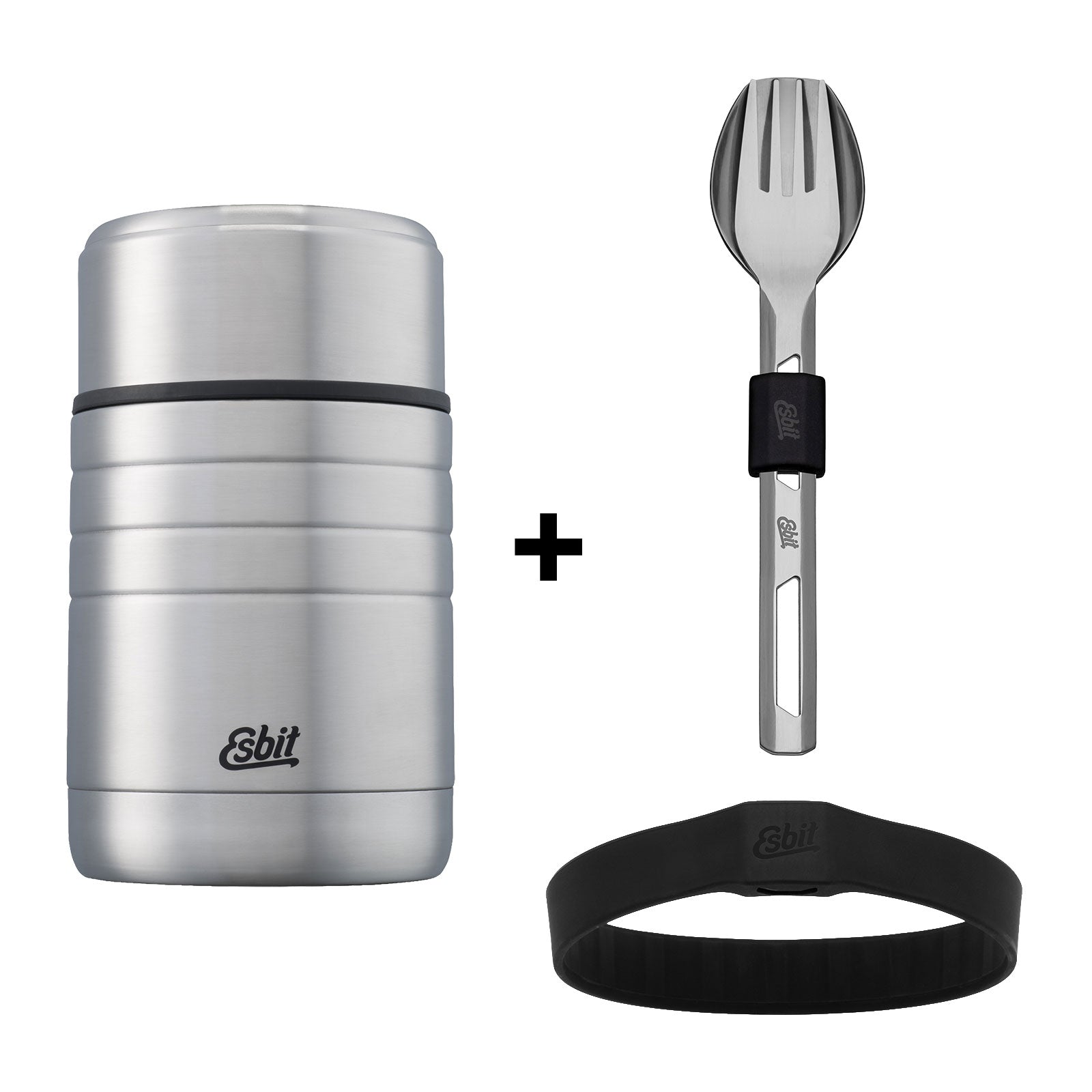Esbit bundle comprising a MAJORIS thermos flask and a stainless steel cutlery set