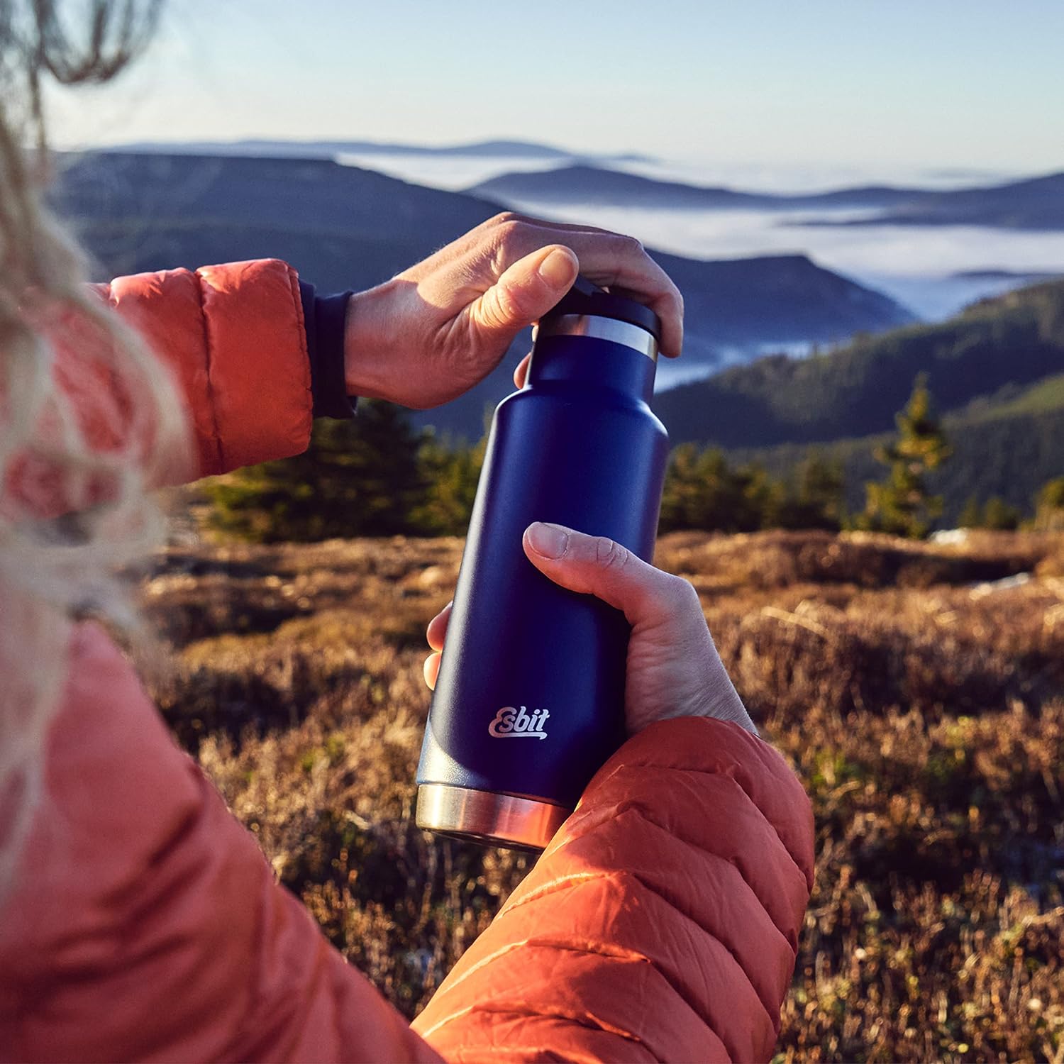 Esbit PICTOR Thermo Trinkflasche Blau bei Pause