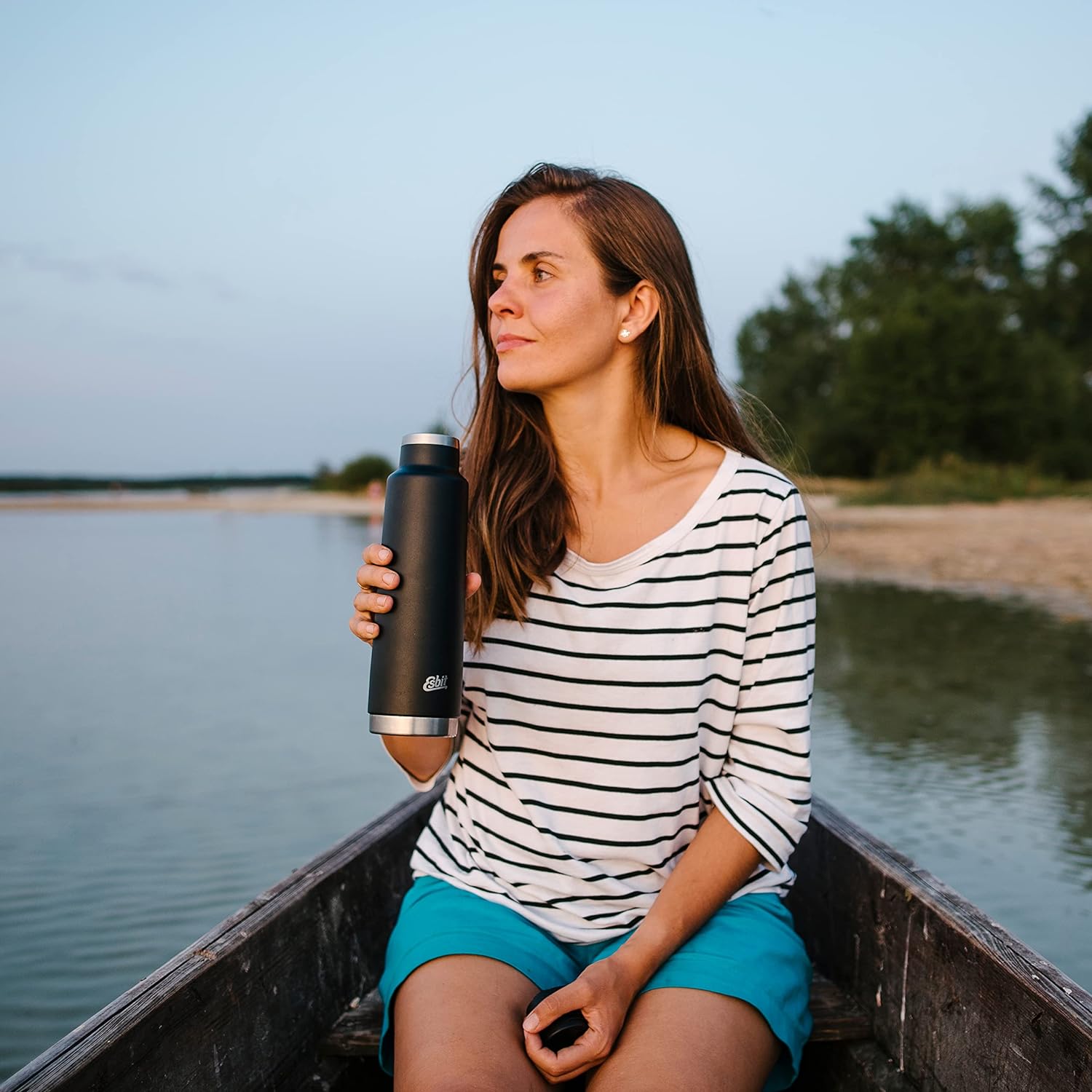 Esbit PICTOR Thermo Trinkflasche Schwarz bei Bootstour