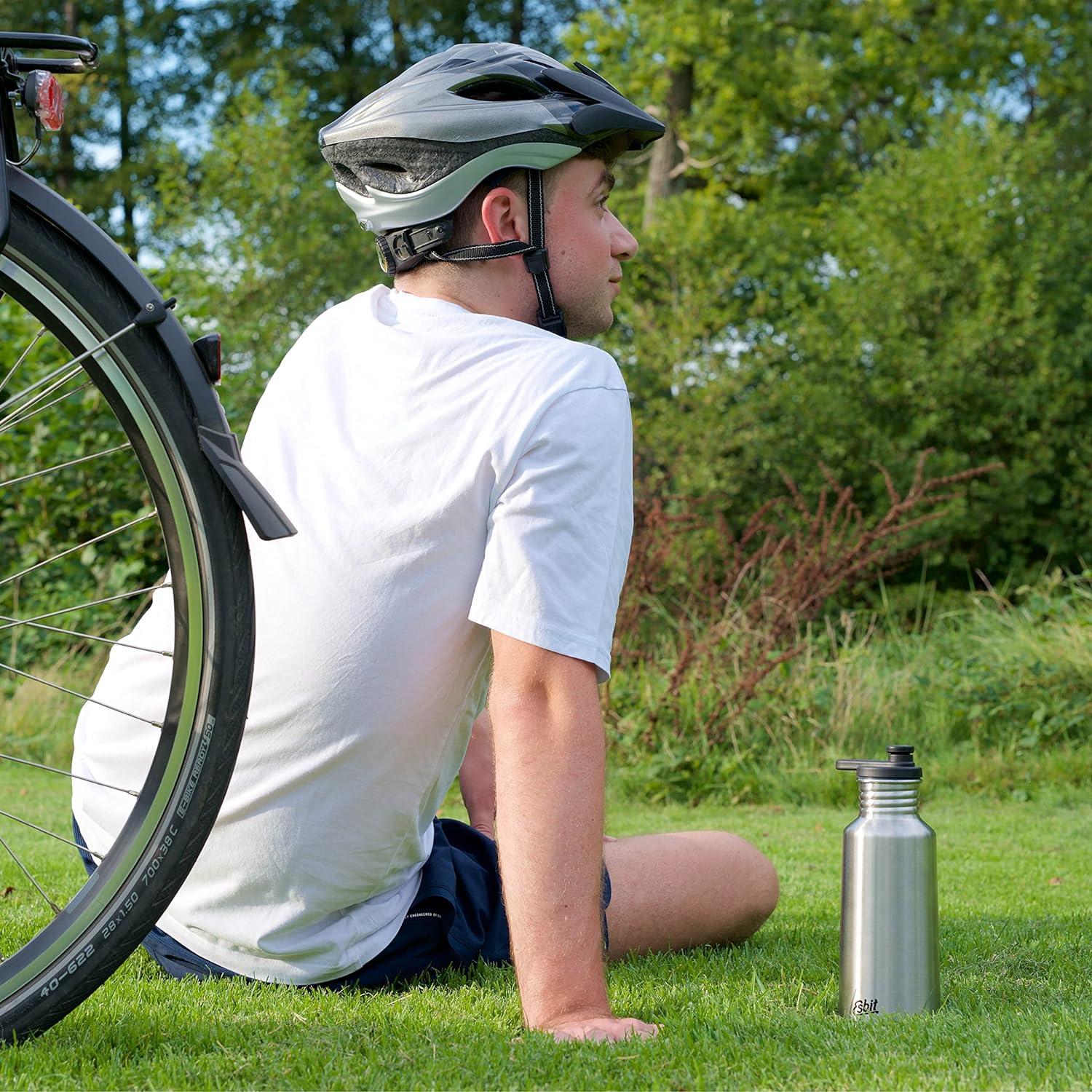 Esbit PICTOR Sportflasche Edelstahl bei Radtour