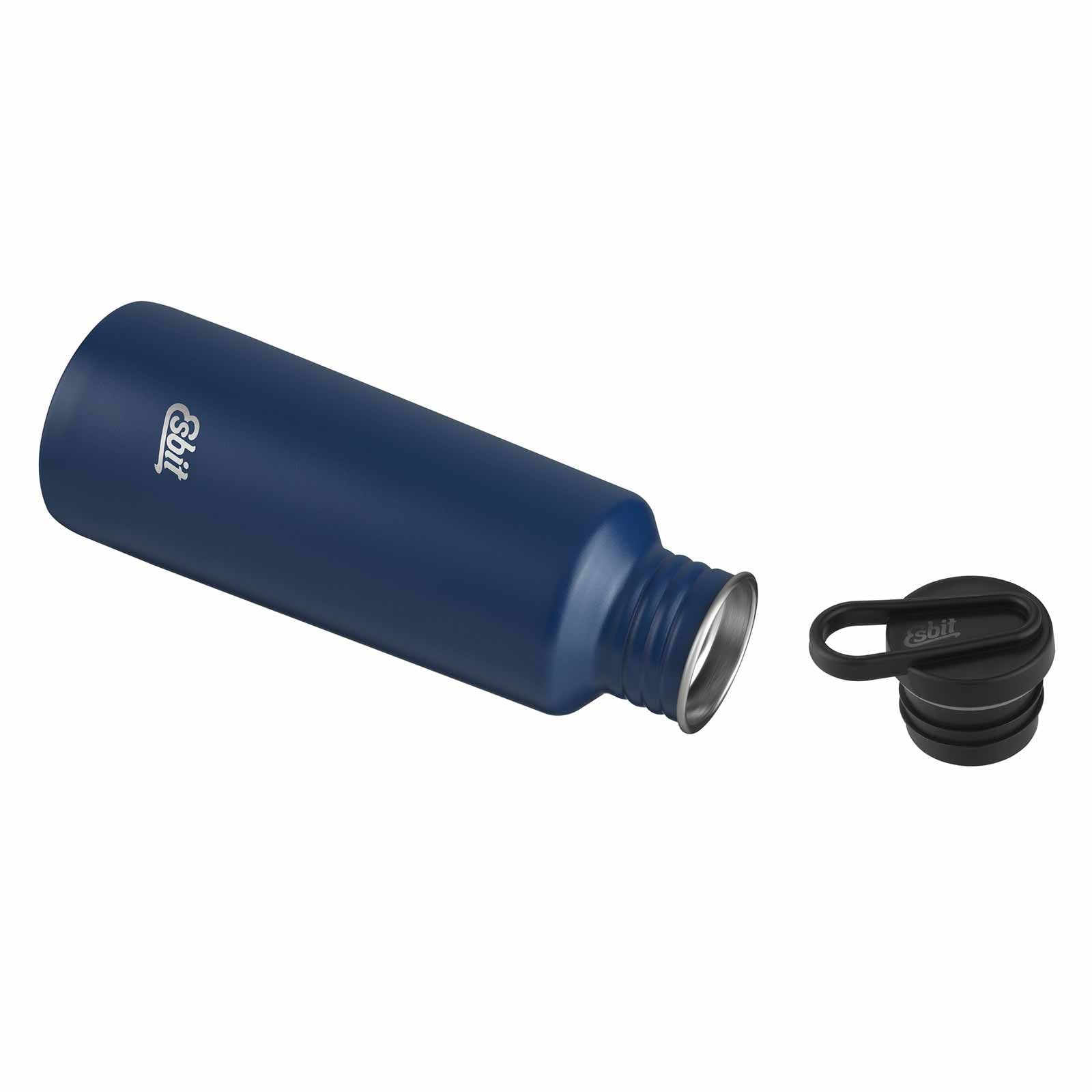 Esbit PICTOR Edelstahl Trinkflasche Blau liegend mit Verschluss