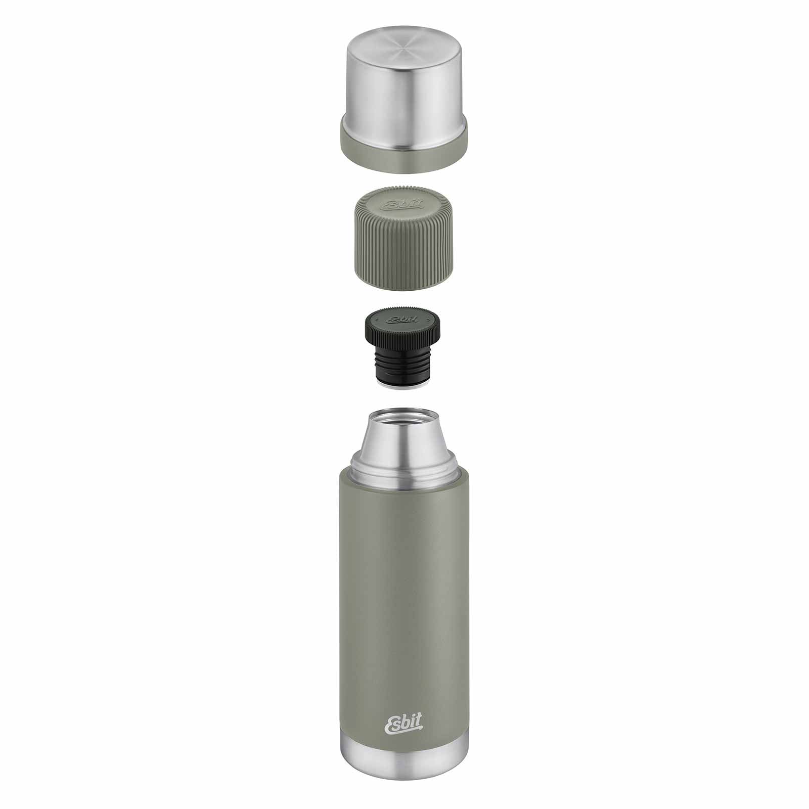 Esbit SCULPTOR Isolierflasche Grau schwebend Deckel und Verschluss