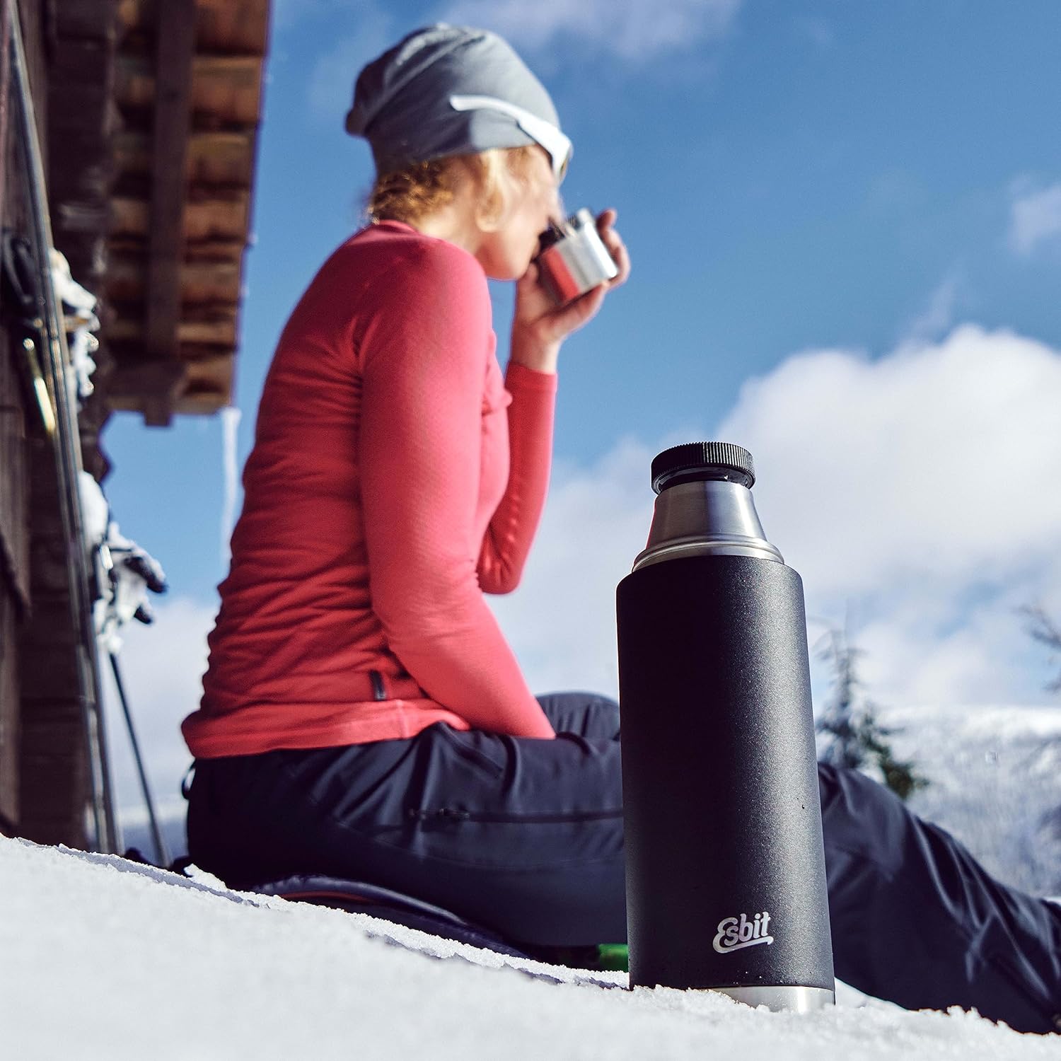 Esbit SCULPTOR Isolierflasche Schwarz bei Pause