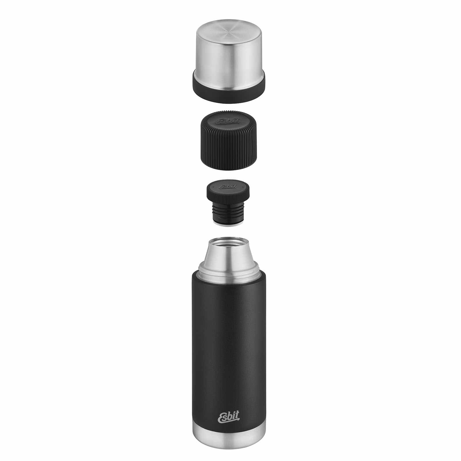 Esbit SCULPTOR Isolierflasche Schwarz schwebend Deckel und Verschluss