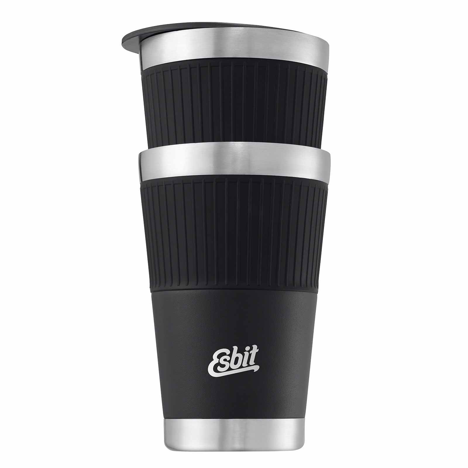 Esbit SCULPTOR Thermobecher Schwarz 550 ml gestapelt