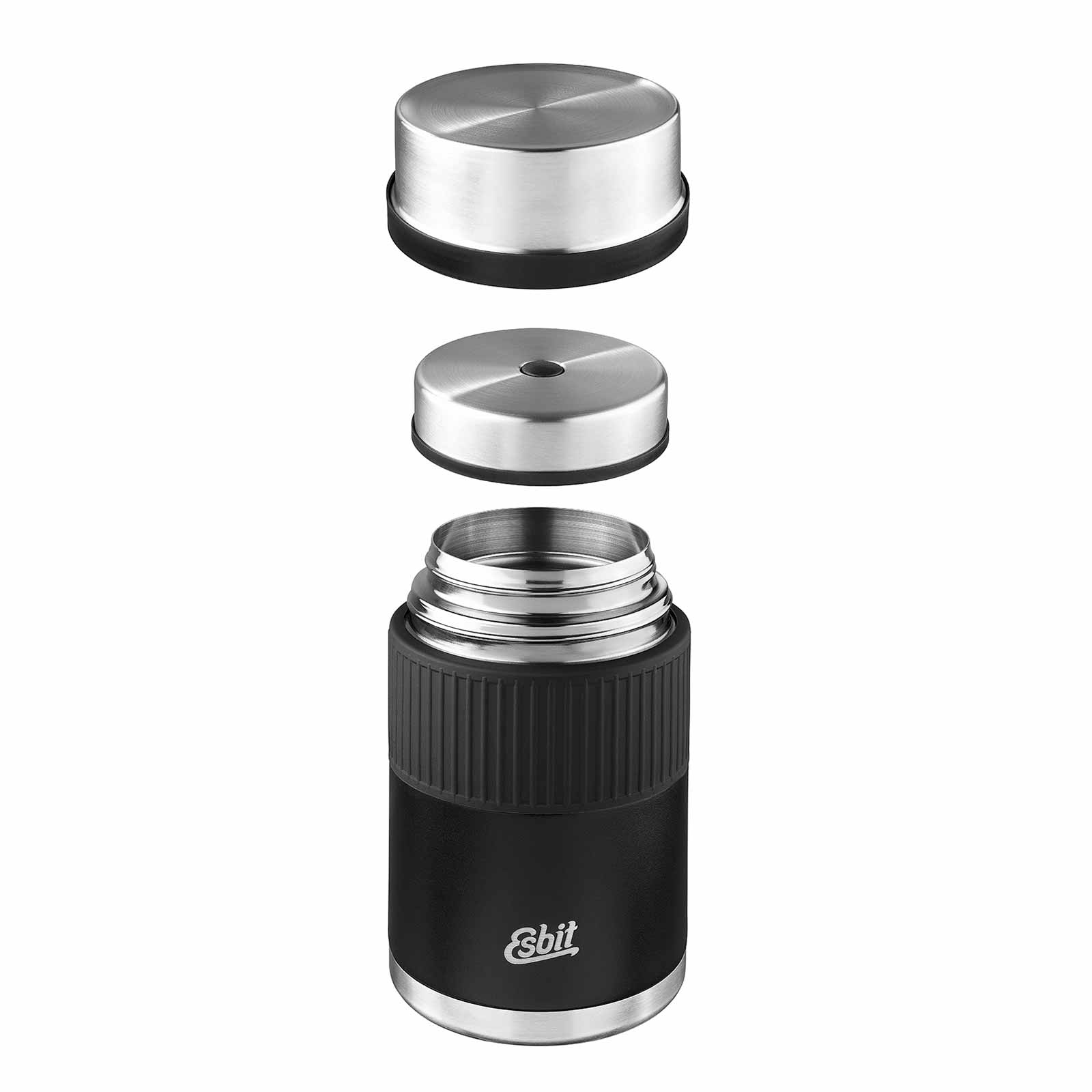 Esbit SCULPTOR Thermobehälter Schwarz 1000 ml mit Manschette schwebend mit Deckel und Verschluss