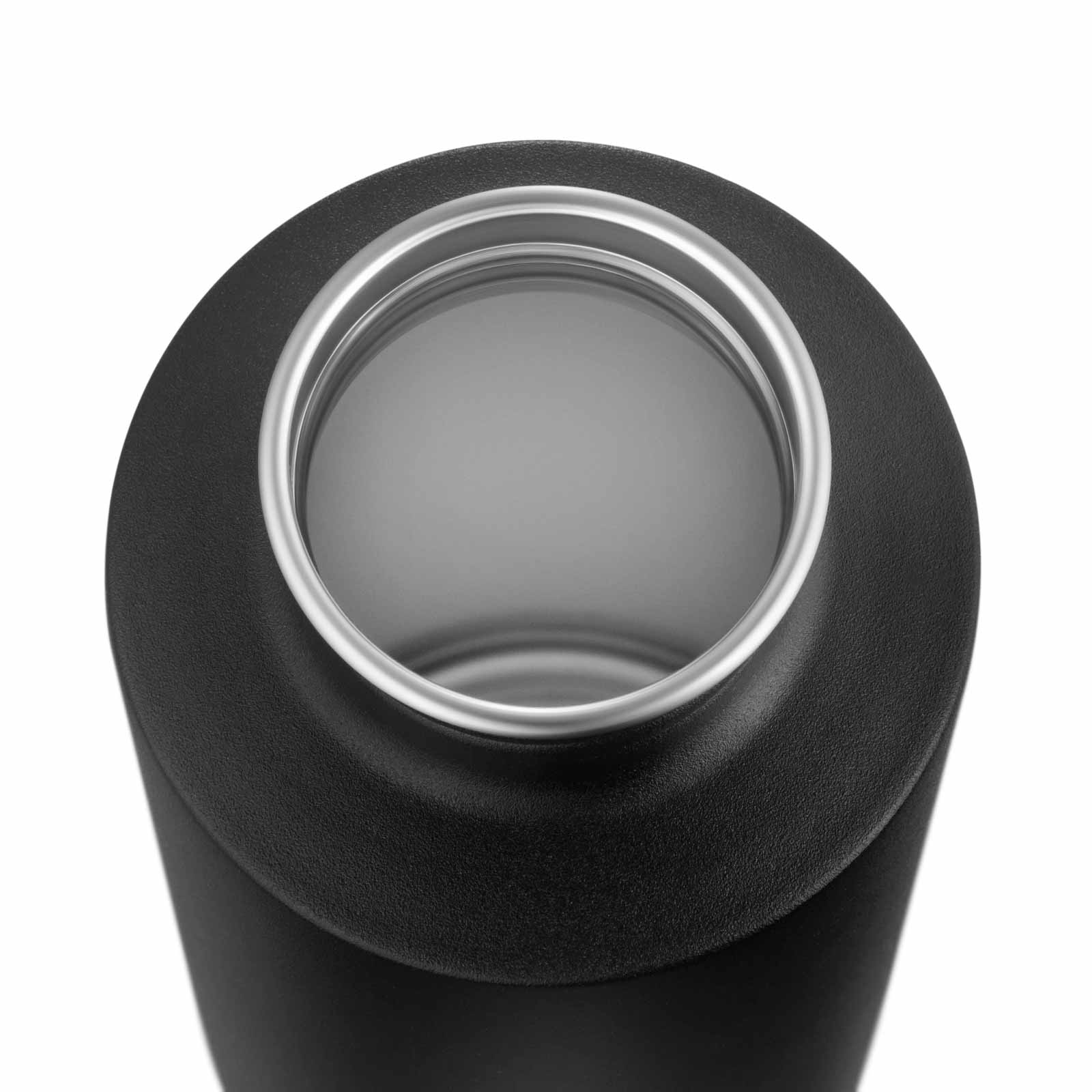 Esbit SCULPTOR Edelstahl Trinkflasche Schwarz geöffnet von oben