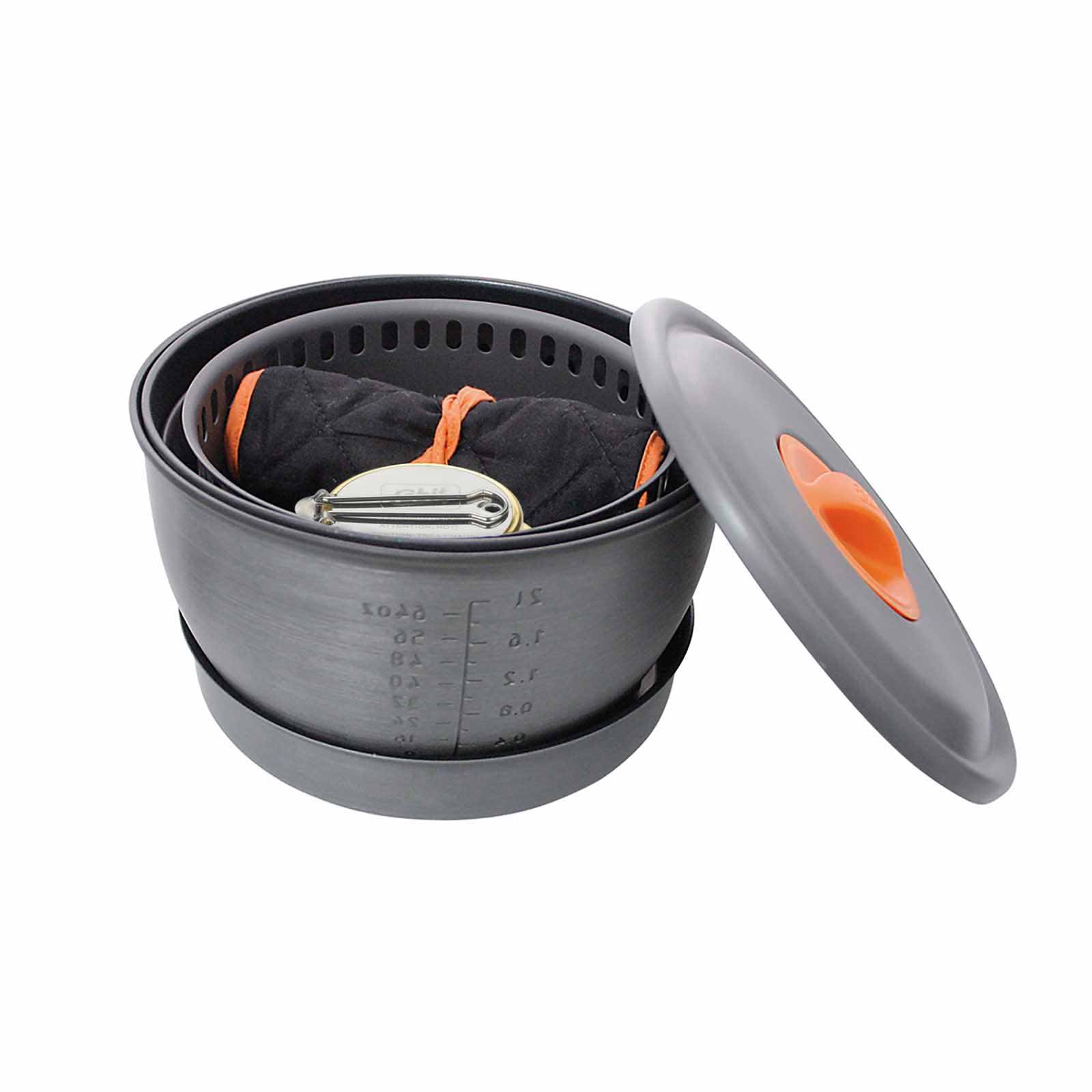 Esbit Outdoor Kochset aus Aluminium 2350 ml zusammengestellt