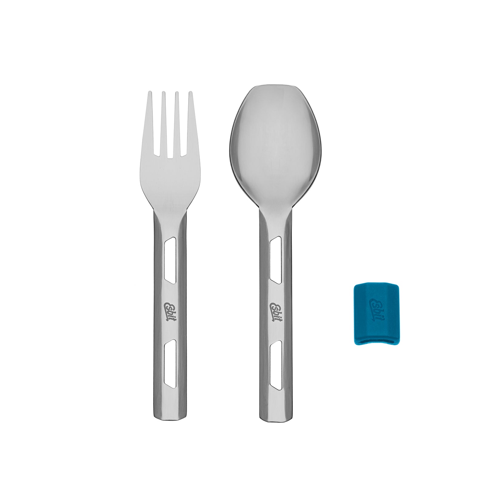 Esbit Thermobehälter Besteckset mit Silikon Manschette in Polar Blue