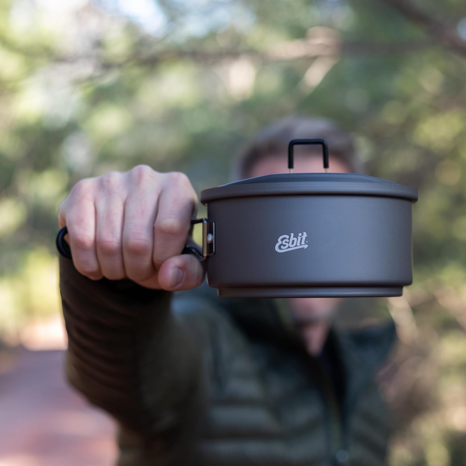 Esbit Camping Kochset Aluminium 1000 ml zusammengepackt