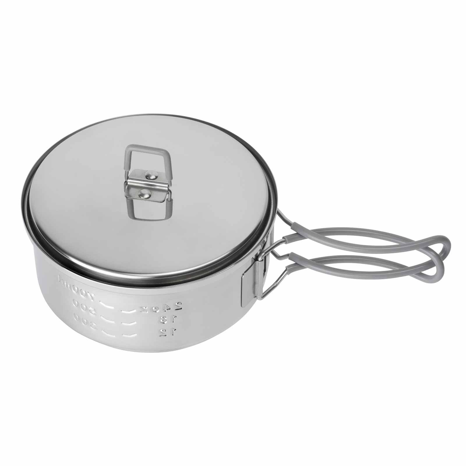 Esbit Camping Kochset aus Edelstahl 1000 ml Draufsicht