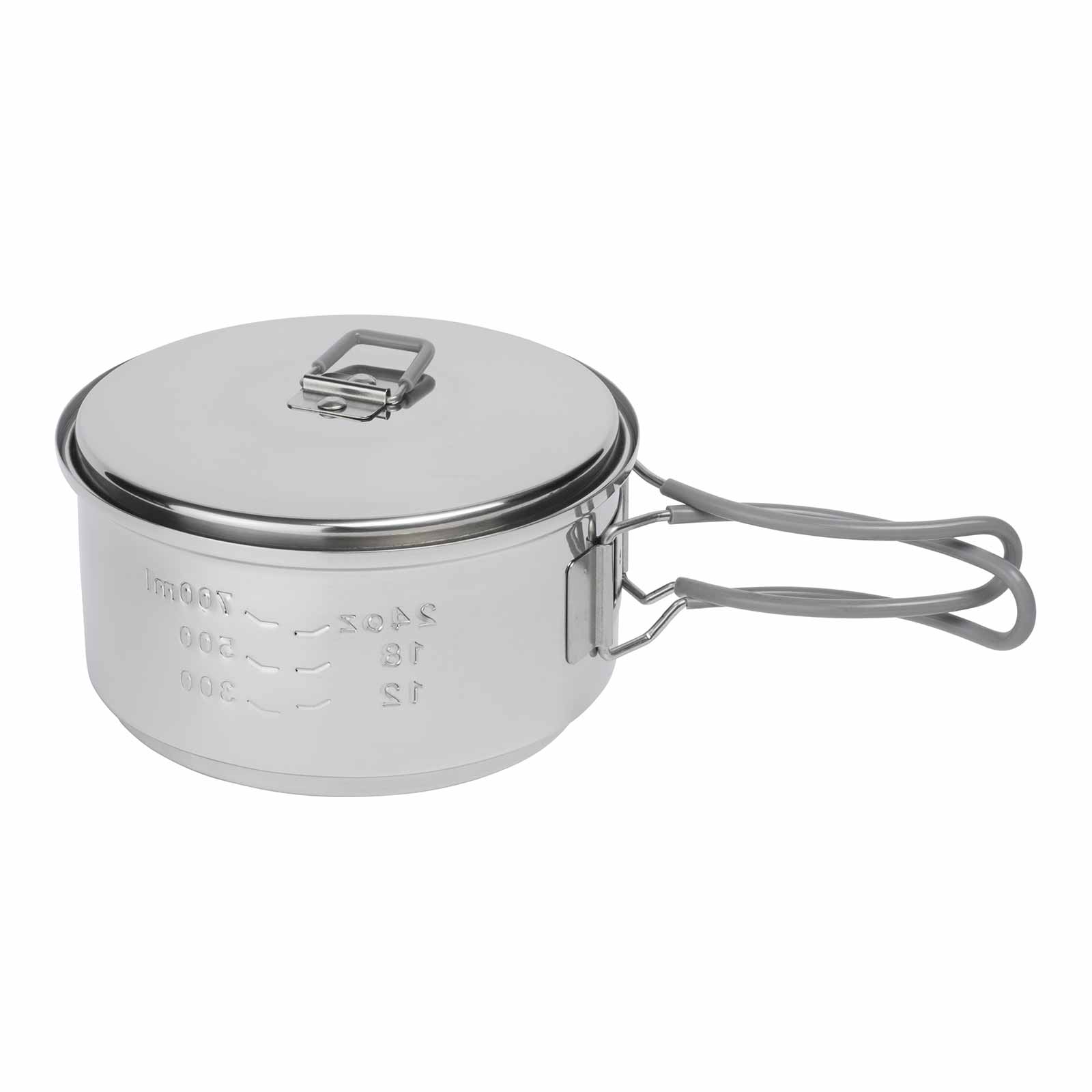 Esbit Camping Kochset aus Edelstahl 1000 ml mit Volumenanzeige
