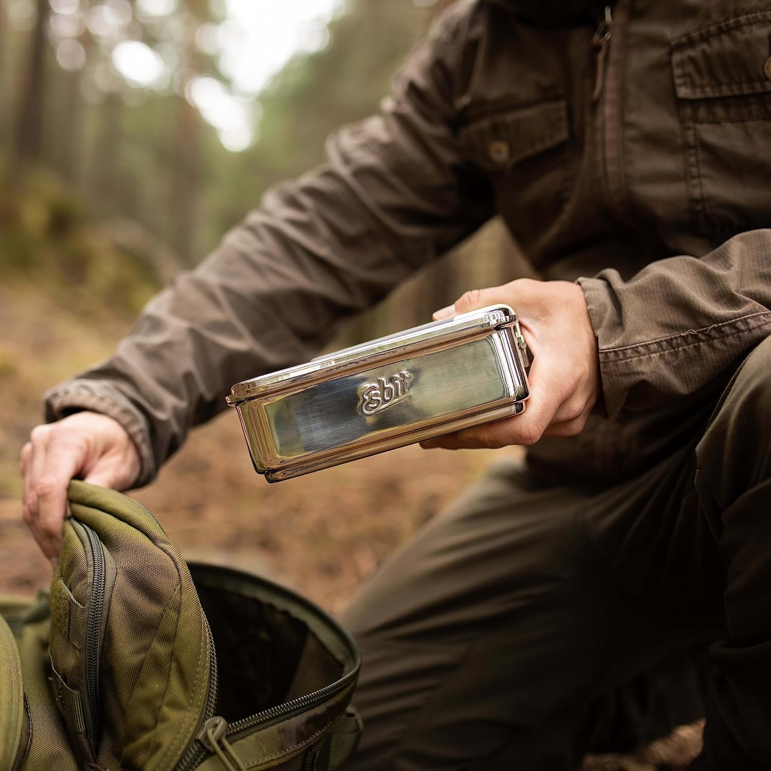 Esbit Kochset Edelstahl 1100 ml im Rucksack