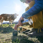 Esbit Camping Kochset Edelstahl 585 ml beim Kochen in der Natur