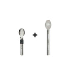 Esbit cutlery set comprising a knife, fork, spoon and long-handled spoon, all made of titanium 