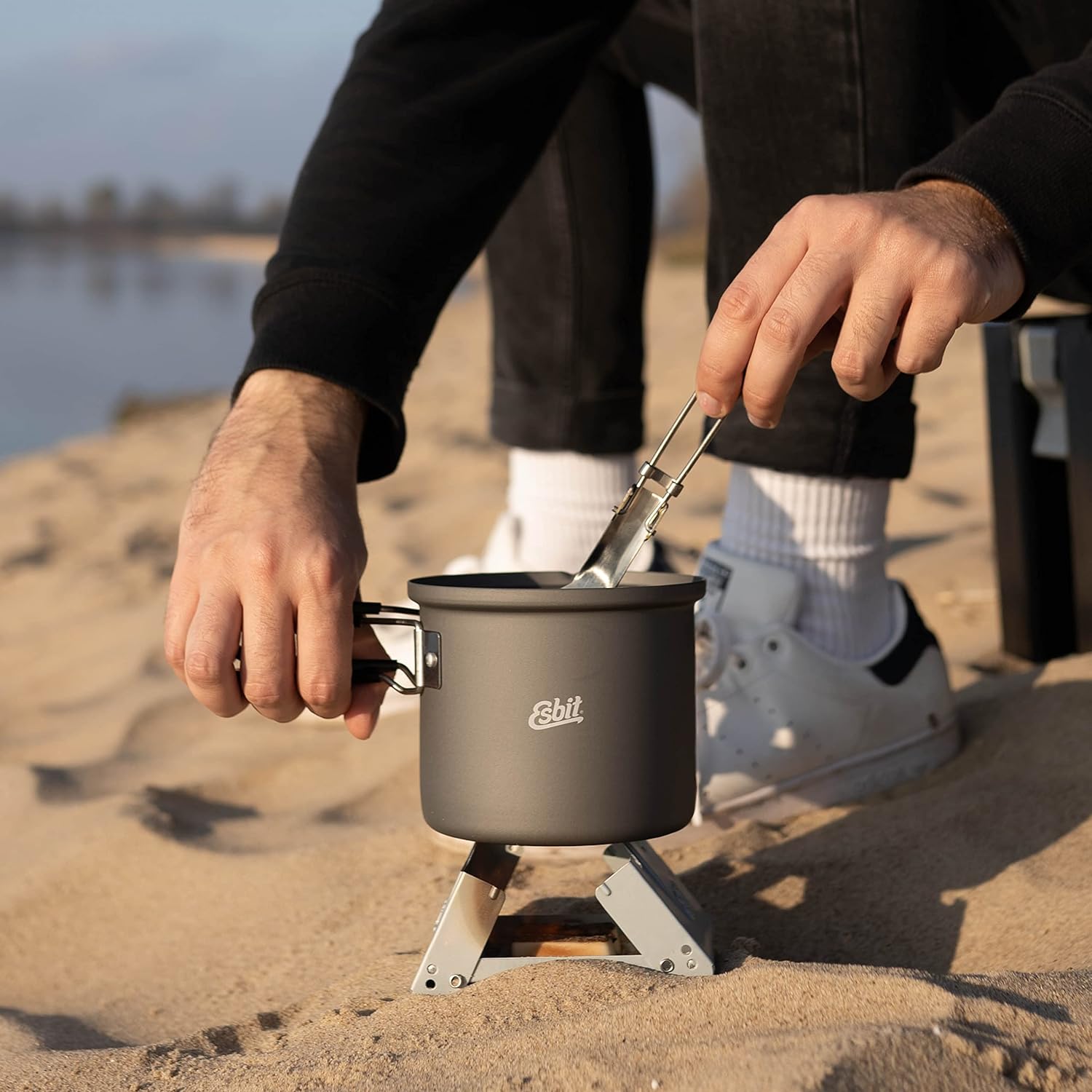 Folding outdoor cutlery · made of titanium · Esbit