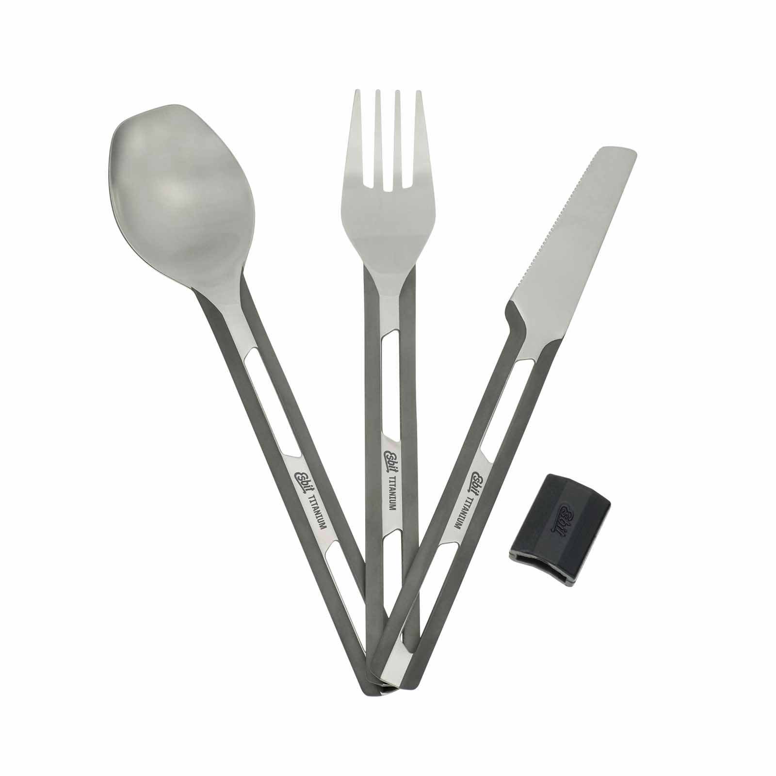 Camping Cutlery Set · 3-Piece · with Silicone Cuff – Esbit