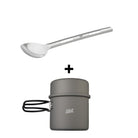 Esbit Camping Geschirr Set bestehend aus Camping Topf aus Aluminium und Edelstahl Langstiellöffel 