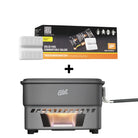 Esbit bundle comprising the CS1100HA camping stove set for solid fuel and solid fuel tablets 00182700-D-HH
