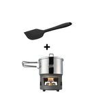 Esbit Camping Spirit Stove Set with stainless steel pan and silicone scraper