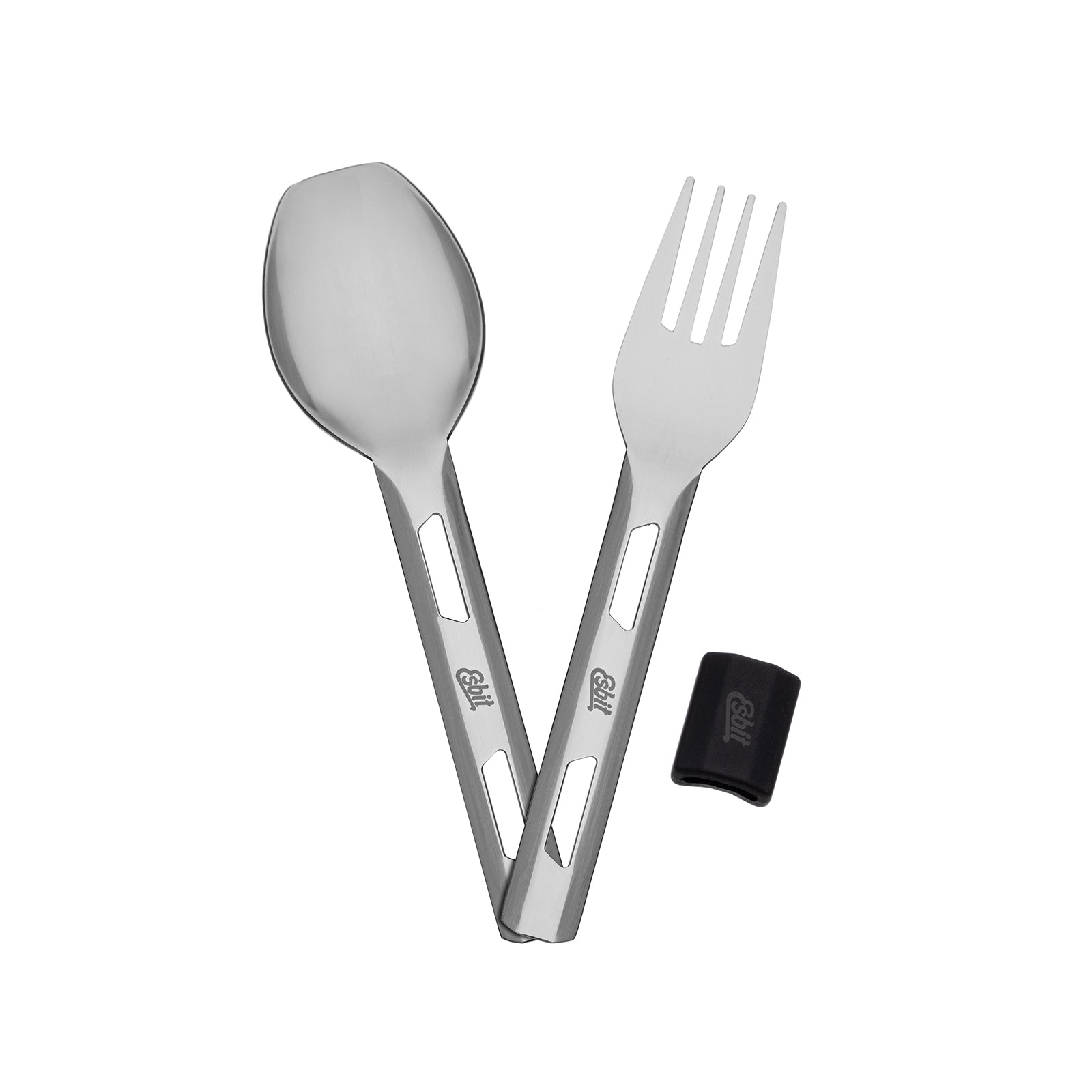 Esbit CLASSIC Thermobehälter Edelstahl Besteckset mit Silikon Manschette in Schwarz 