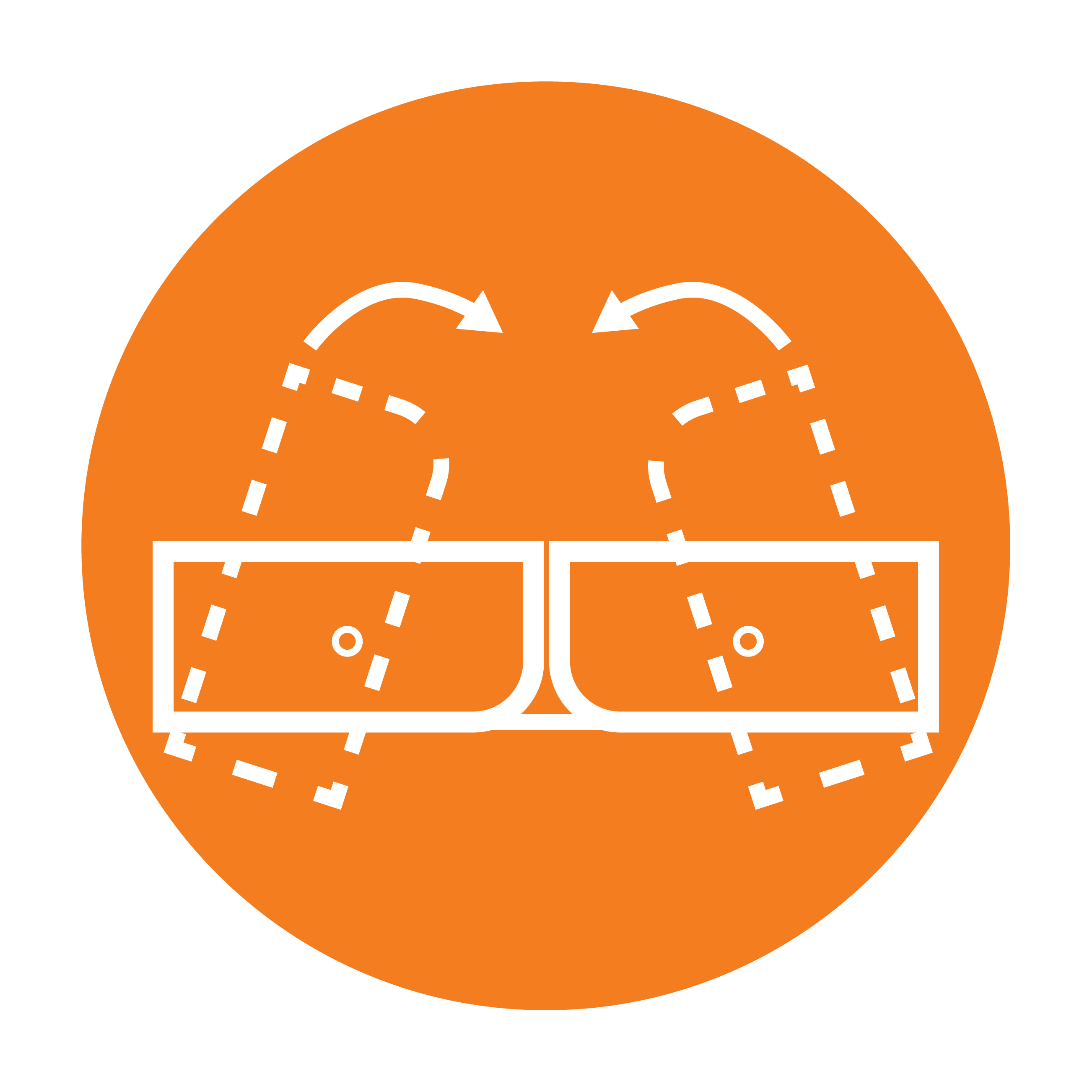 Esbit Icon in Orange zeigt Klapp-Prinzip vom Taschenkocher als Piktogramm. 