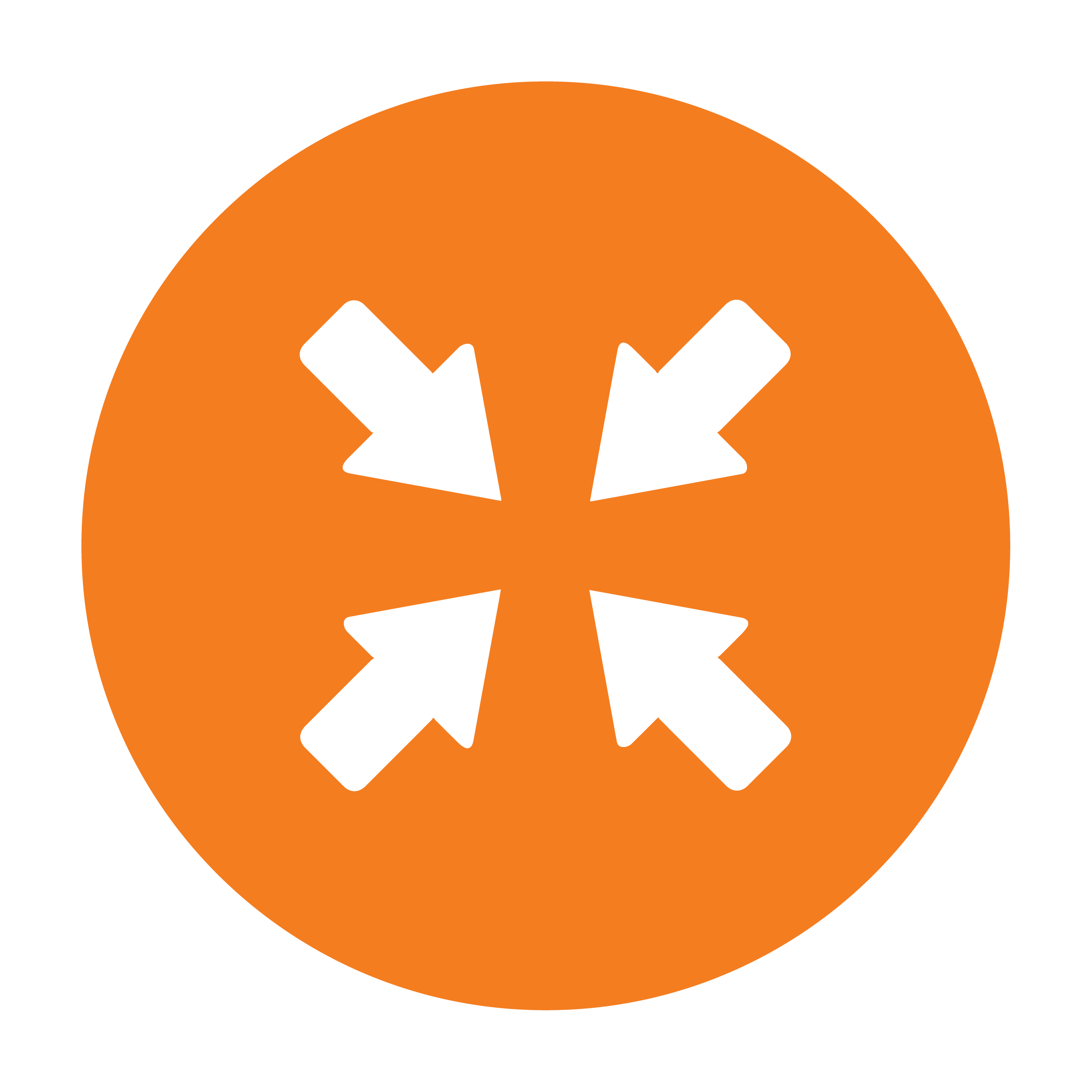 Esbit Icon in Orange zeigt vier Pfeile, die nach innen zeigen.