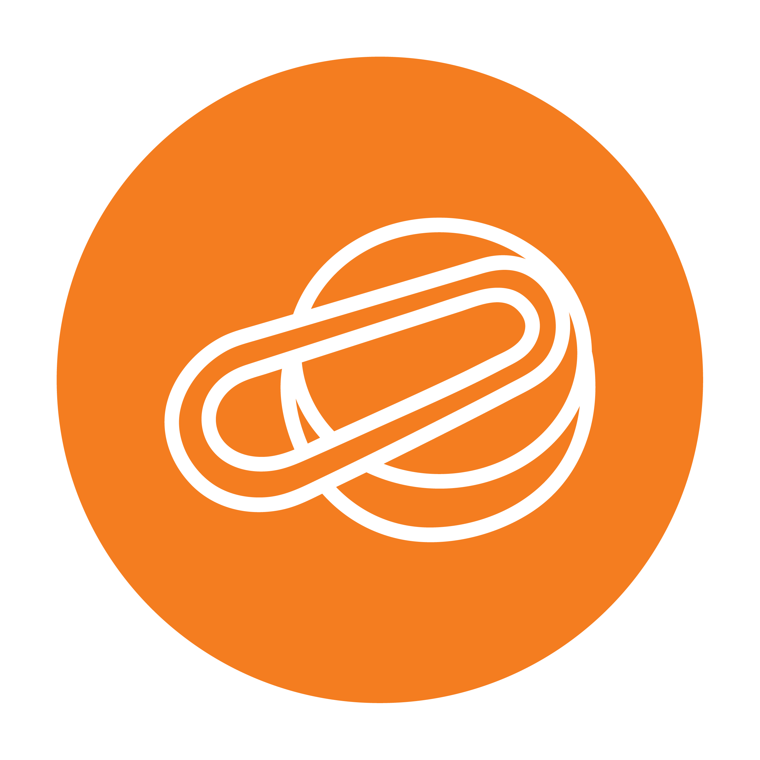 Esbit Icon in Orange zeigt den PICTOR Loop-Verschluss als Piktogramm.