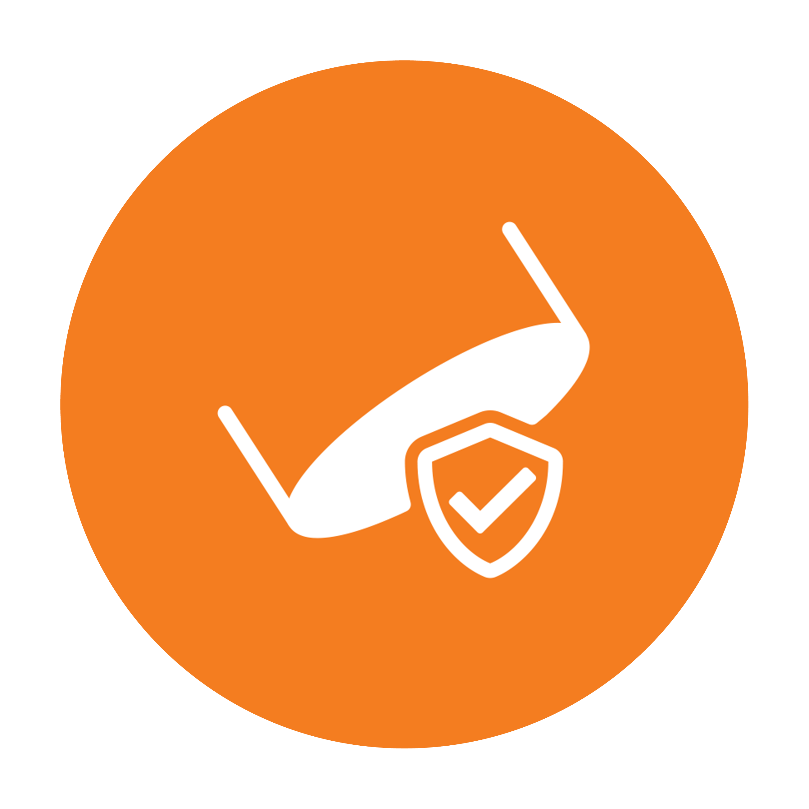 Esbit Icon in Orange zeigt ein rutschfestes Schutz-Pad als Piktogramm.