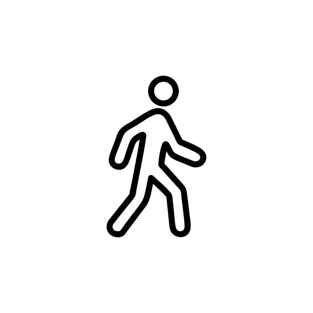 Esbit Icon in Schwarz zeigt eine sich bewegende Person als Piktogramm.