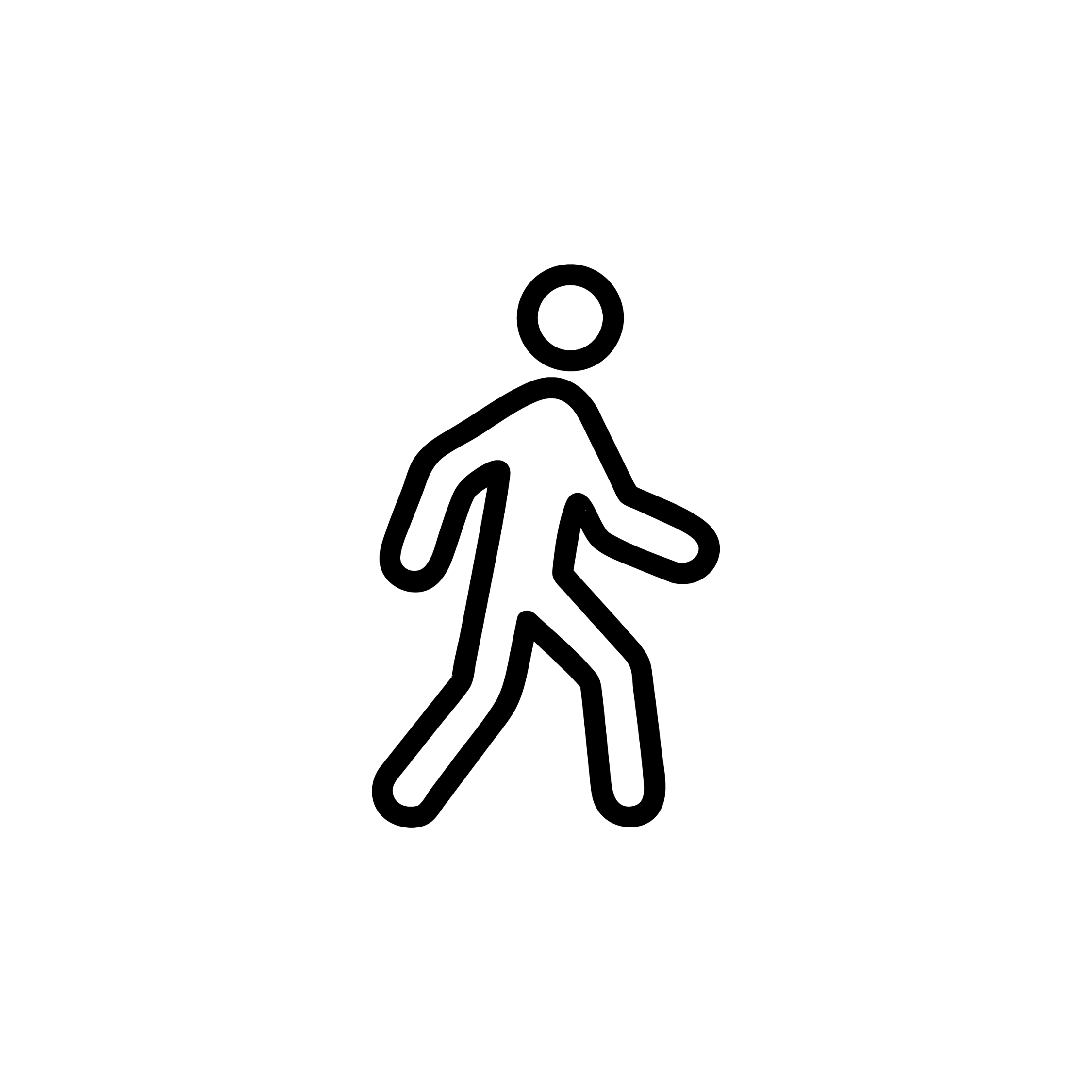 Esbit Icon in Schwarz zeigt eine sich bewegende Person als Piktogramm.