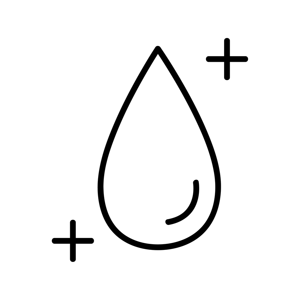 Esbit Icon in Schwarz zeigt einen Wassertropfen und symbolisiert, dass das Produkt leicht gereinigt werden kann. 