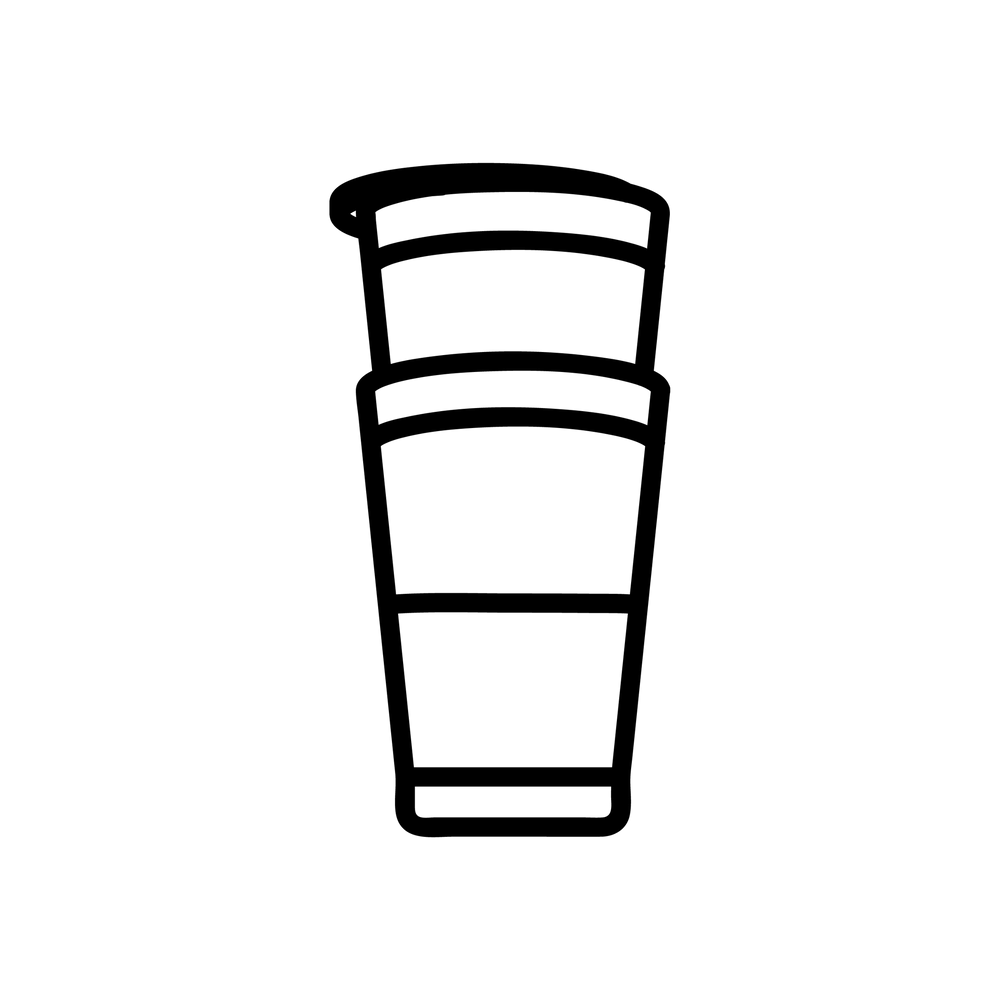 Esbit Icon in Schwarz zeigt zwei übereinandergestapelte SCUPLTOR Thermobecher mit Manschette.