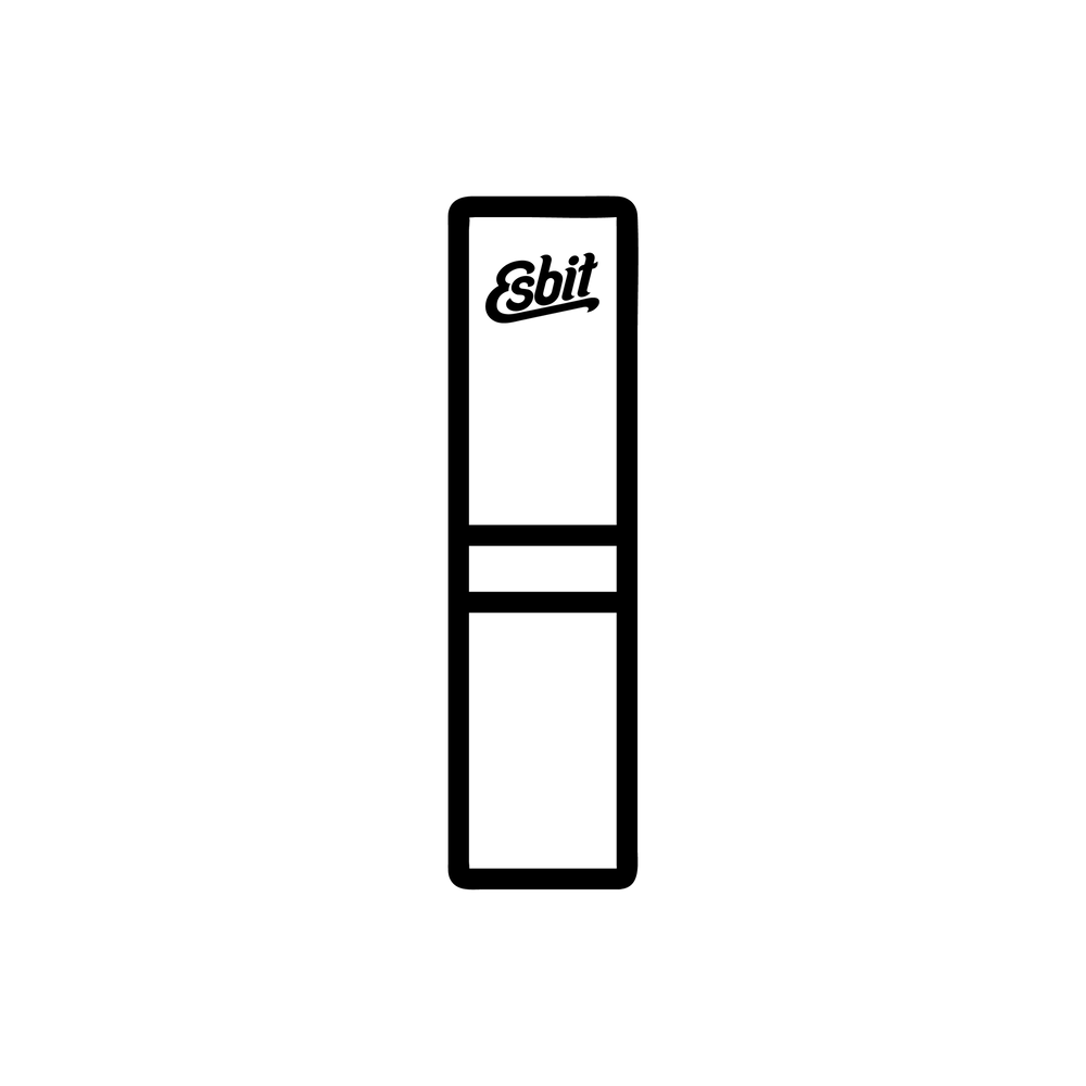 Esbit Icon in Schwarz zeigt Nylontasche vom Titanbesteckset TC3TI mit Gürtelschlaufe.