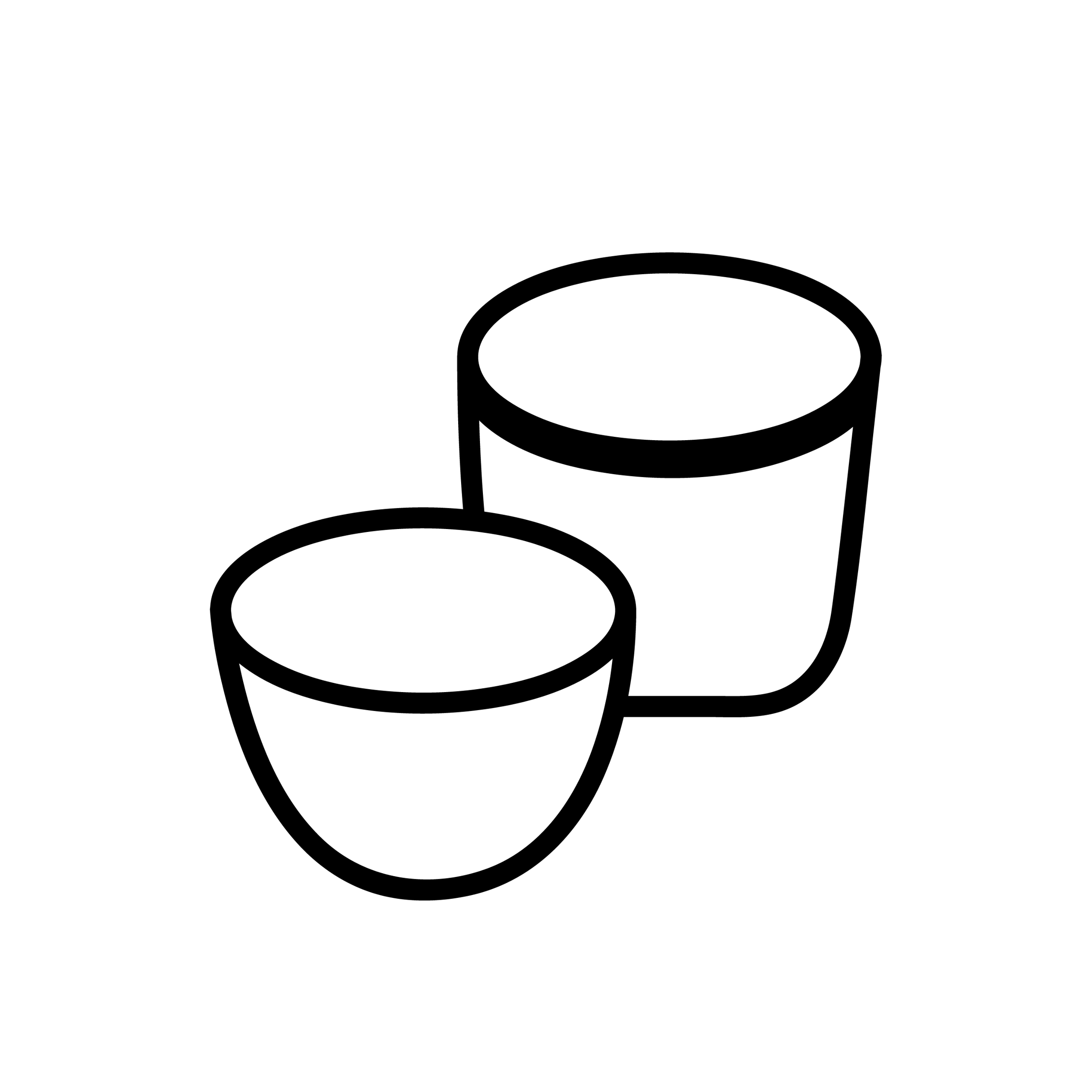 Esbit Icon in Schwarz zeigt zwei Trinkbecher als Piktogramm.