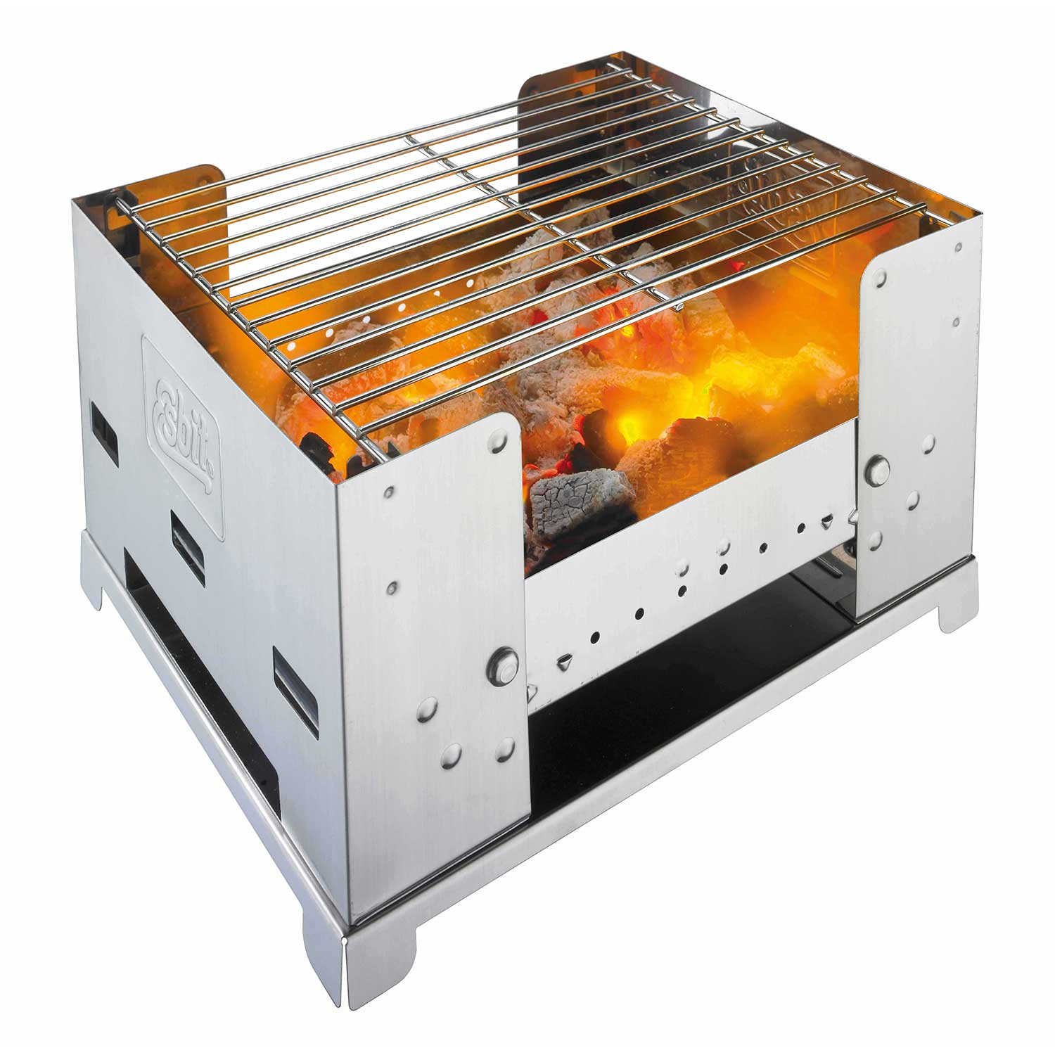 Edelstahl Holzkohlegrill für unterwegs · Esbit