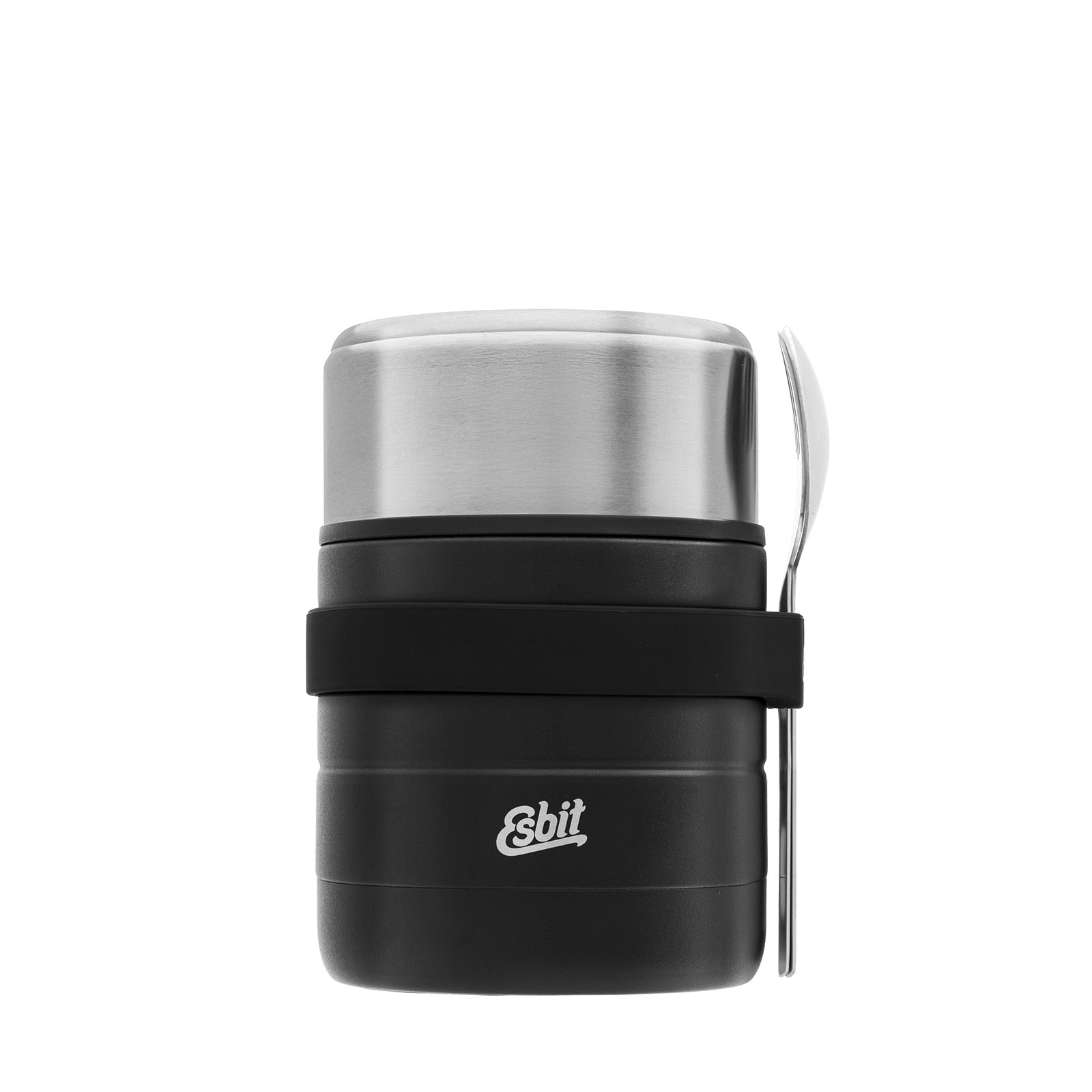 Esbit bundle comprising a MAJORIS thermal container and cutlery set, assembled in black