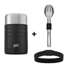 Esbit bundle comprising a MAJORIS thermos flask and cutlery set in black