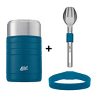 Esbit bundle comprising a MAJORIS thermos flask and cutlery set in blue