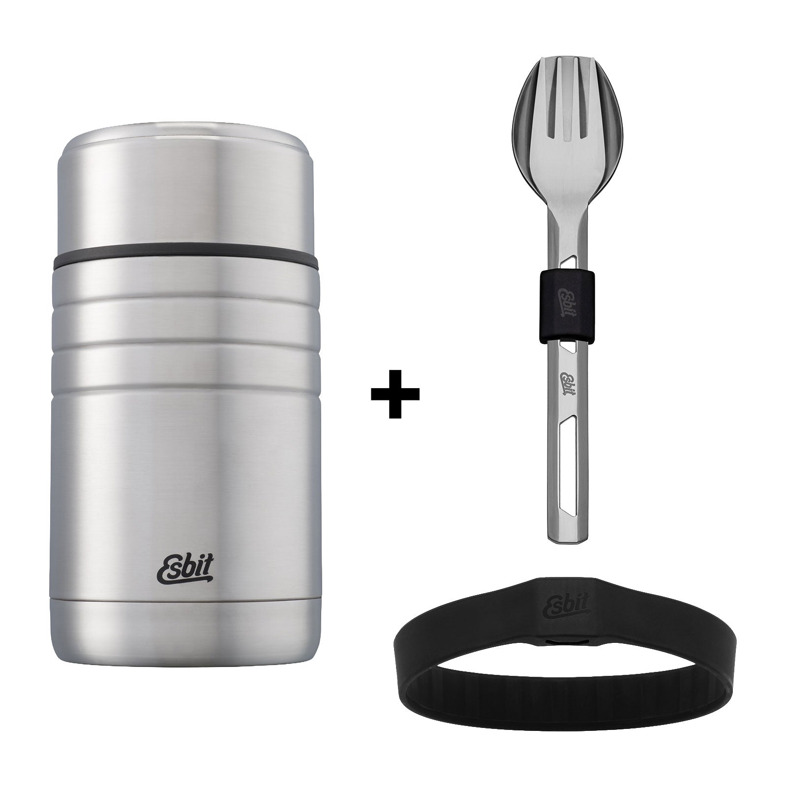 Esbit bundle comprising a MAJORIS thermos flask and a stainless steel cutlery set