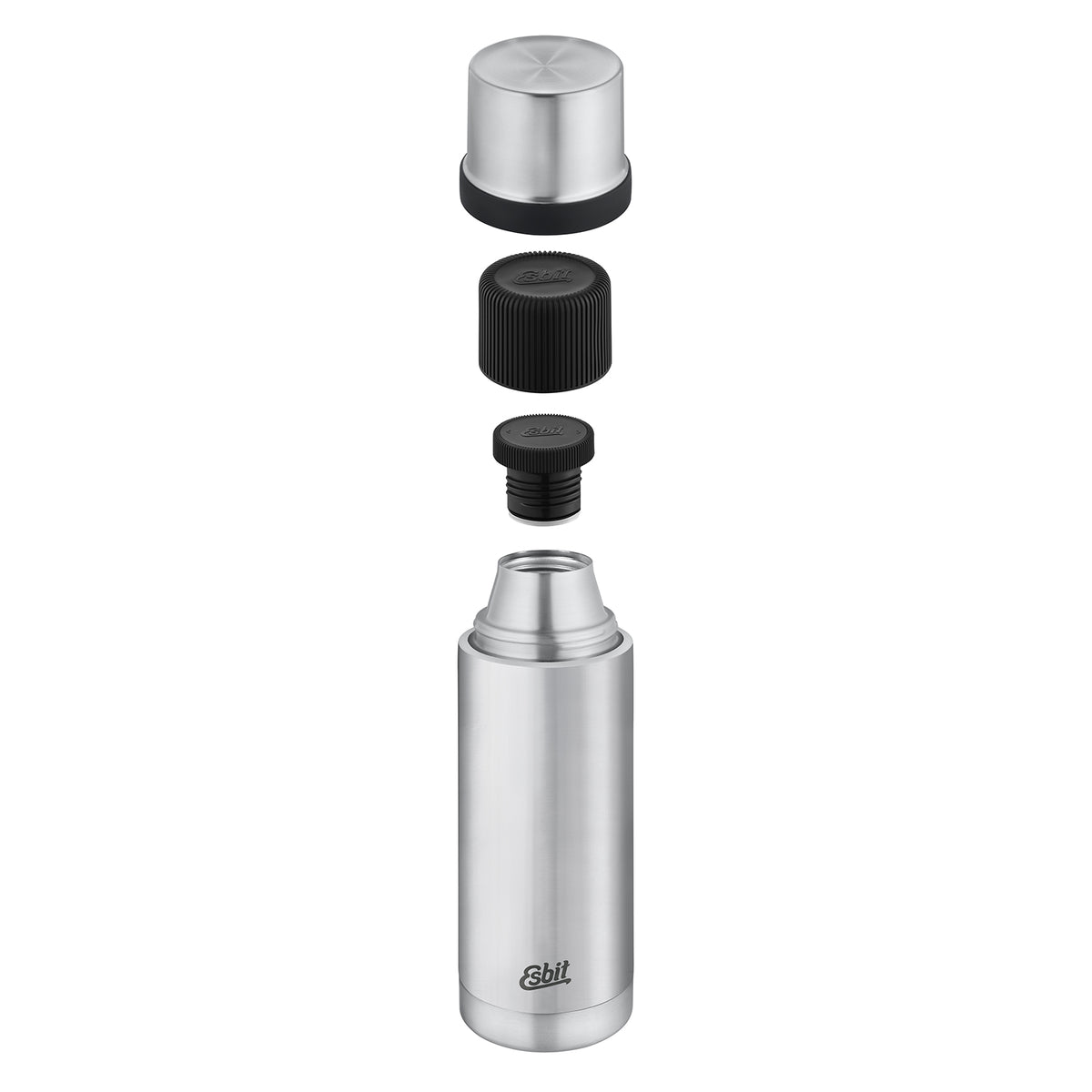 Esbit SCULPTOR Isolierflasche Edelstahl schwebend Deckel und Verschluss