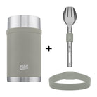 Esbit Bundle bestehend aus SCULPTOR Thermobehälter und Besteckset in Steingrau
